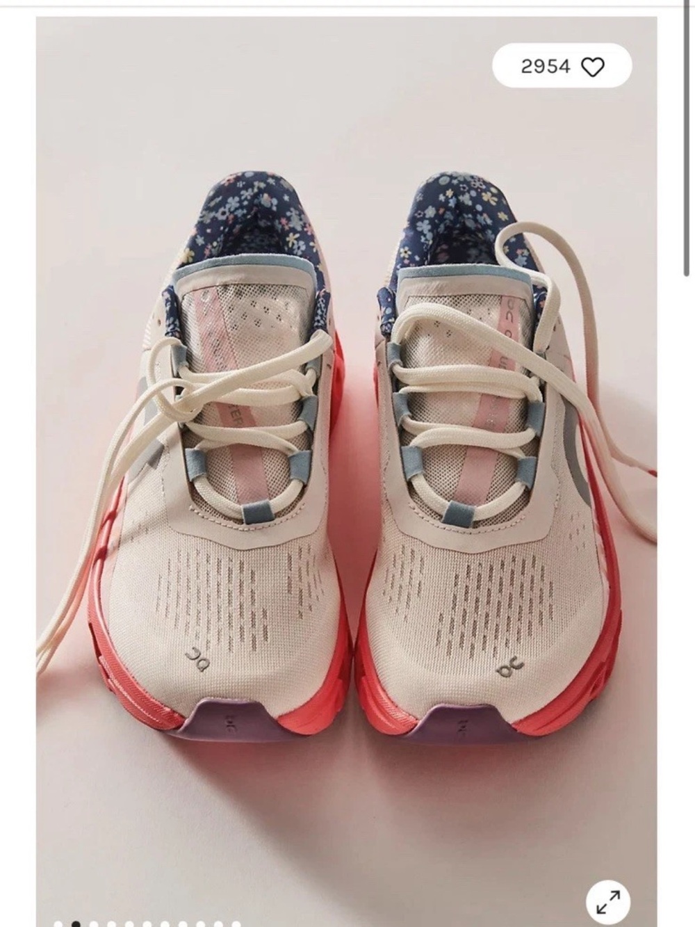 Rare! Cloudmonster On Running Size 10 Free People X Floral Pink White Sneakers - Picture 11 of 11